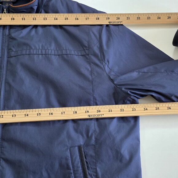 Brooks Brothers Bomber Jacket Mens L Navy LS Pockes Zip Mockneck Lined Preppy - Picture 5 of 16